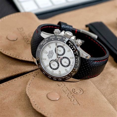 rolex daytona stainless steel leather strap|rolex daytona rubber strap replacement.